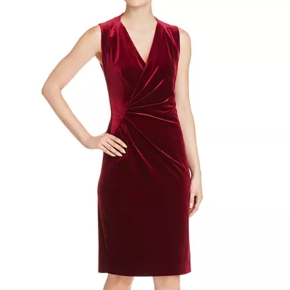 NWT Elie Tahari Dolly Velvet Sheath Midi Dress